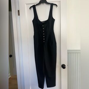 Disturbia Black Button Front Jumpsuit
